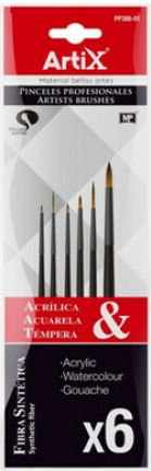 Artix Round Paint Brush Set No1 / No2 / No3 / No4 / No8 6pcs
