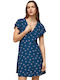 Pepe Jeans Summer Mini Dress Wrap Blue