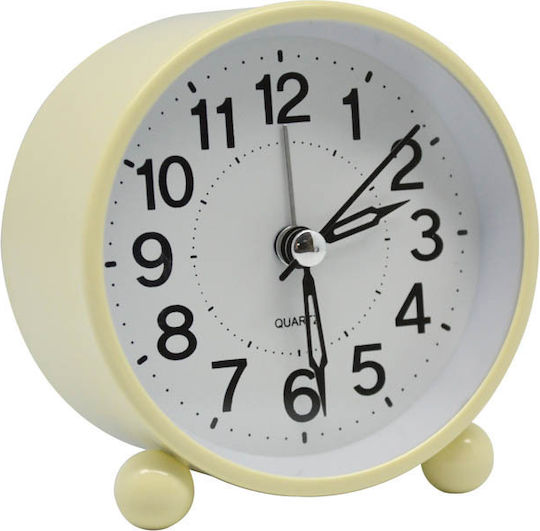 Ankor Geräuschloses Tischuhr Metallisch mit Wecker Beige 824199