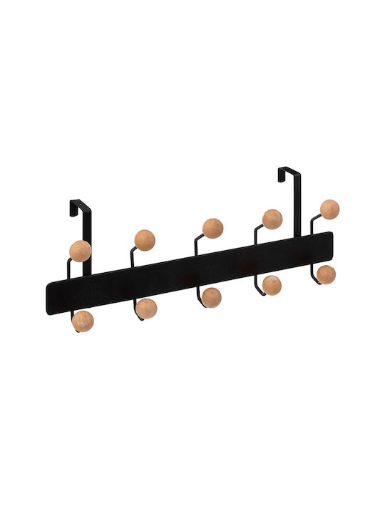 5Five Door Hook Door Ball 10 Slots Metallic 43.9x11.5x16.7cm