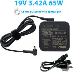 Asus Laptop Charger 65W 19V 3.42A with Detachable Power Cord