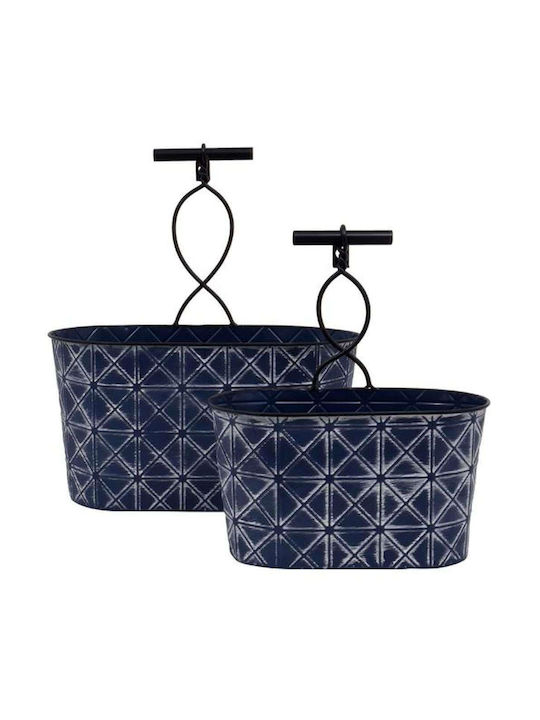 Fylliana Κρεμαστό Κασπώ Μεταλλικό Μπλε 34x19.5x36.5εκ.