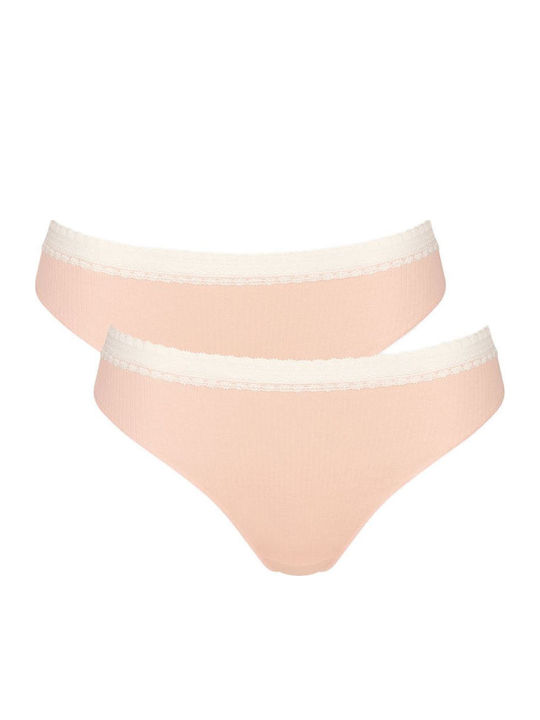 Sloggi Go Ribbed H Tai Βαμβακερά Damen Slip 2Pa...