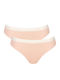 Go Ribbed H Tai Βαμβακερά Γυναικεία Slip 2Pack Ροζ