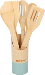 Alpina Bamboo Cooking Utensil Set Beige 5pcs