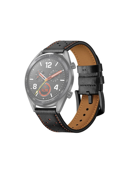 Hole Λουράκι Δερμάτινο Black (Amazfit GTR 47mm)