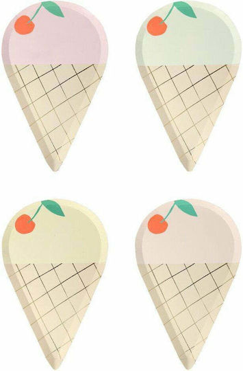 Meri Meri Farfurie Ice Cream pentru Petreceri 8 Bucăți