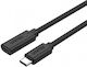 Unitek Video Cable USB-C male - USB-C female 100W PD Μαύρο 0.5m C14086ABK