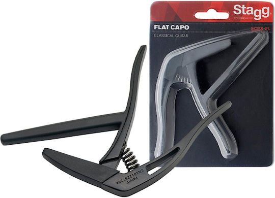 Stagg Metallic Trigger Capo for Classic Guitar Flat Trigger Capo SCPX-FL BK Black