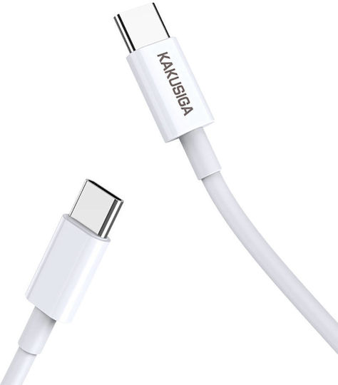 Kakusiga KSC-653 USB 2.0 Cable USB-C Male - USB-C 100W White 0.25m
