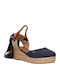 Bella Damenplattformen im Espadrilles-Stil Marineblau
