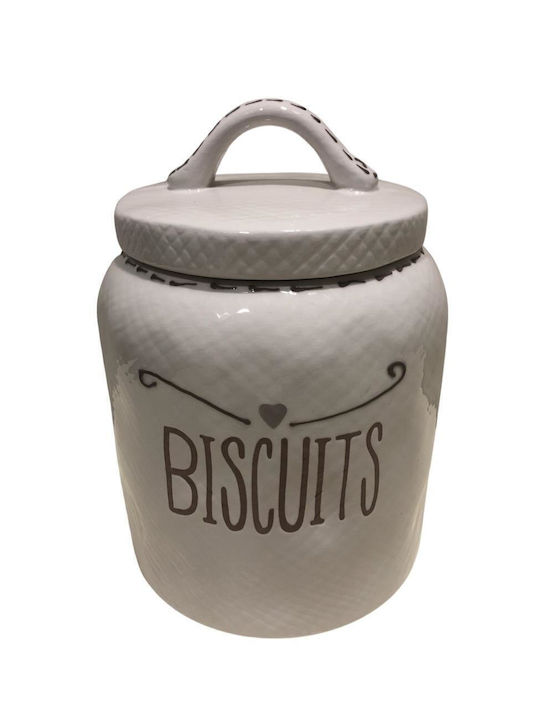 Marva Porcelain Cookie Jar White 14x14x19.5cm