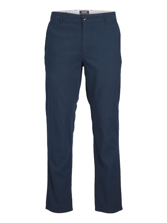 Jack & Jones Ανδρικό Παντελόνι Chino Ελαστικό σε Κανονική Εφαρμογή Navy Μπλε