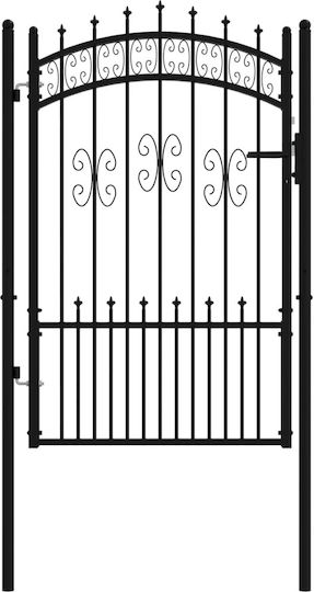 vidaXL Poartă de Gard din Metal cu Garduri în Culoarea Negru 2.0x1.03m
