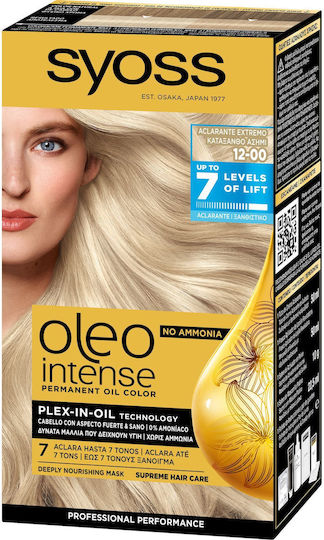 Syoss Oleo Intense Vopsea De Păr Fără Amoniac 12-00 Blond Argintiu 50ml