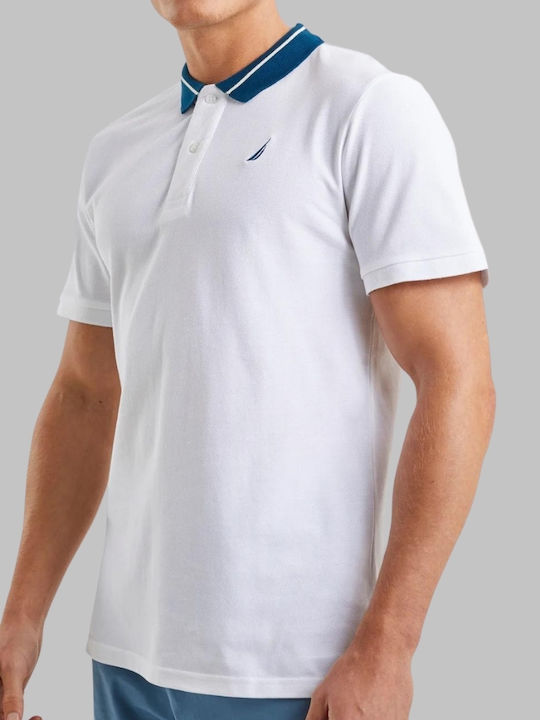 Nautica Rogan Ανδρικό T-shirt Polo Λευκό