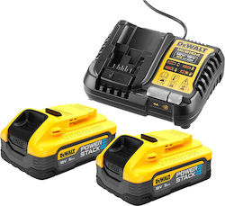 Dewalt Σετ 2 Μπαταριών Εργαλείου 18V με Φορτιστή PowerStack Dewalt Σετ 2 Μπαταριών Εργαλείου 18V με Φορτιστή PowerStack