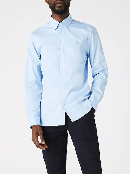 Lacoste Long-sleeved Cotton Shirt Light Blue