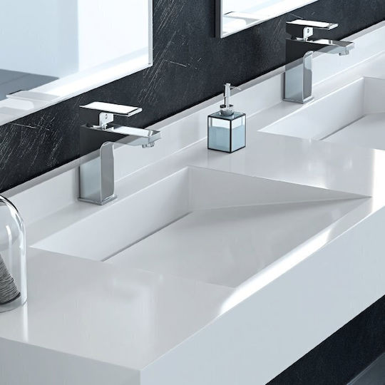 Sanitec Matrix Triple Wall Mounted Wall-mounted / Inset Sink Porcelain 250x52x6cm Gray Sanitec Matrix Triple Wall Mounted Wall-mounted / Inset Sink Porcelain 250x52x6cm Gray