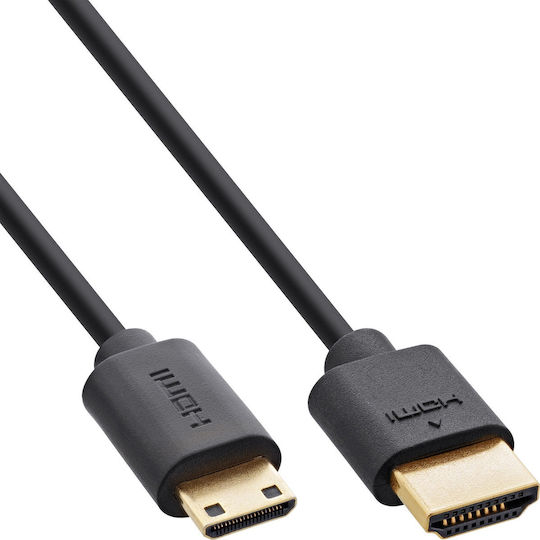 InLine HDMI Кабел HDMI Мъжки - Мини HDMI Мъжки 2м Черен