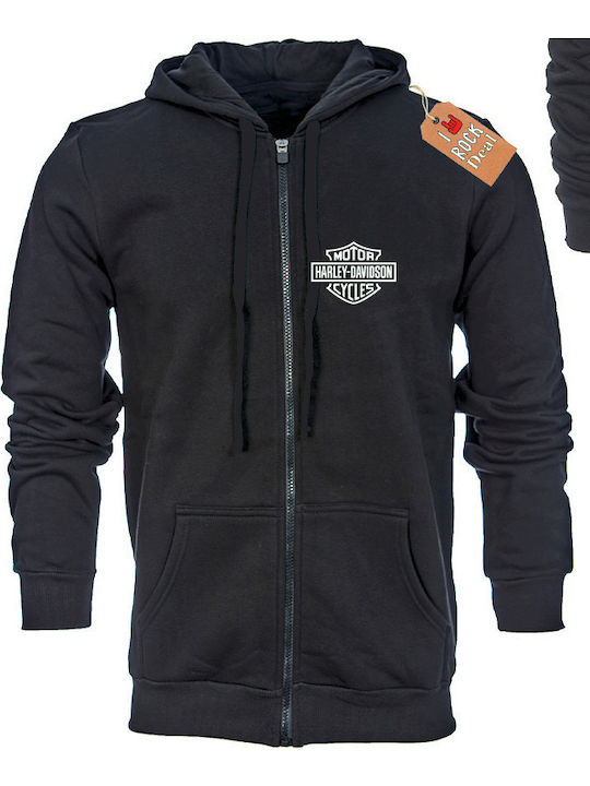 Rock Deal Harley-Davidson Hooded Jacket Black Cotton