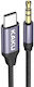 Kakusiga KSC-427 USB 2.0 Кабел USB-C Мъжки - 3,5 мм Черен 1м