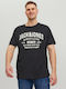 Jack & Jones T-shirt Bărbătesc cu Mânecă Scurtă Negru