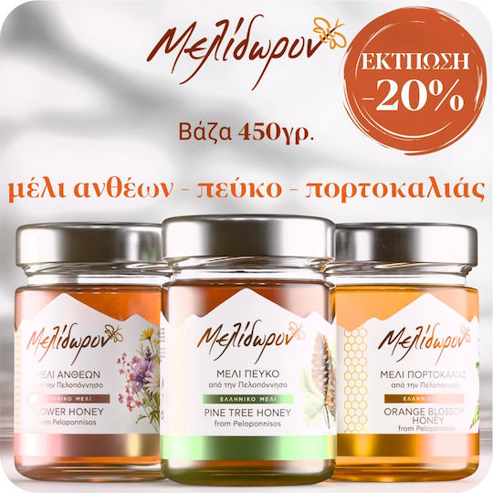 Melidoron Honey Flower & Pine & Orange 450gr 3pcs