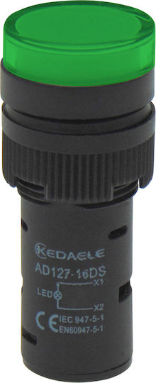 AD127-16DS KND LED Ενδεικτική Λυχνία 230V Πράσινο 1τμχ 02.011.0259