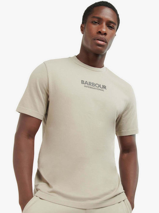 Barbour Ανδρικό T-shirt Μπεζ με Λογότυπο