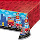 Creative Converting Flaming Fire Truck Party Tablecover Plastic 260x137cm Red 332199