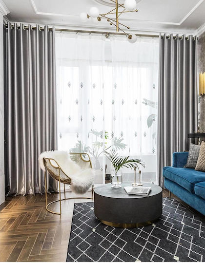 My Home Luxury Perdea Opacitate Cu Coafură Gri 270x280cm