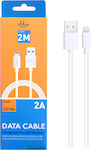 Ellietech USB-A to Lightning Cable Λευκό 2m (CC106)