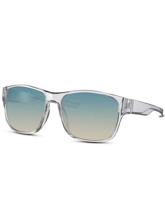 Solo-Solis Men's Sunglasses with Transparent Acetate Frame and Blue Gradient Lenses NDL6328