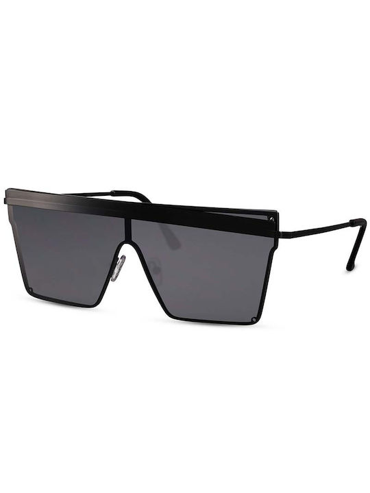 Solo-Solis Sunglasses with Black Metal Frame and Black Lenses NDL6276