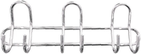 Import Hellas Wall Hanger K41063 Metal 6 Hooks White K41063/6 40x13cm
