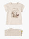 Kids Clothing Set with Leggings Summer 2 Pieces Ecru