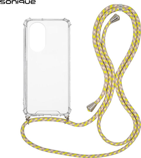 Sonique Armor Back Cover Silicone with Strap Rainbow Yellow (Huawei Nova 9 / Honor 50)