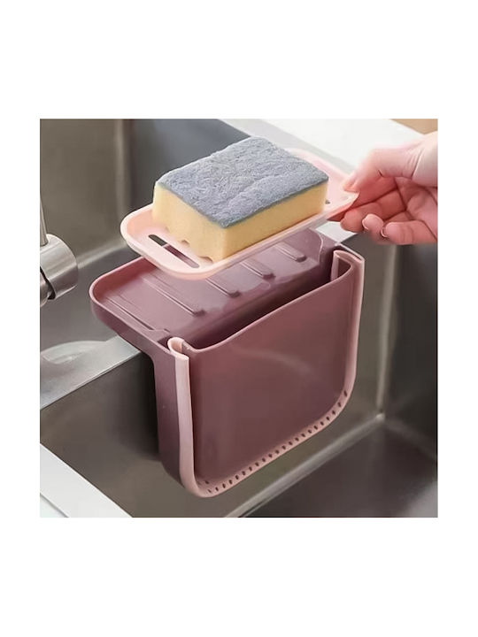 Suport Pentru Burete Din Plastic Roz 15.5x13.5cm