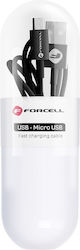 Forcell C321 Regular USB 2.0 σε micro USB 1m Μαύρο