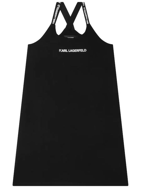 Karl Lagerfeld Παιδικό Φόρεμα Αμάνικο Μαύρο