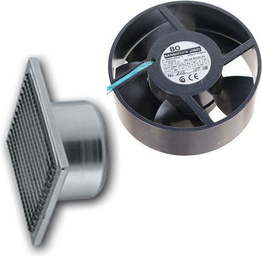 Mmotors 101-2049K Ventilator Șemineu Perete 18W cu Diametru F100mm Argintiu