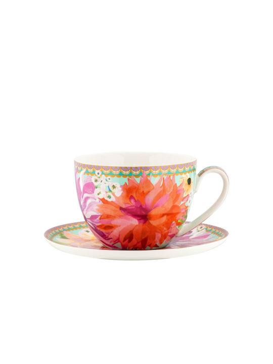 Maxwell & Williams Teas & C's Dahlia Daze Sky Porcelain Tea Cup Set 400ml Multicolour