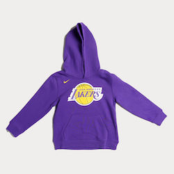 Nike Παιδικό Φούτερ με Κουκούλα και Τσέπες Μωβ NBA Los Angeles Lakers