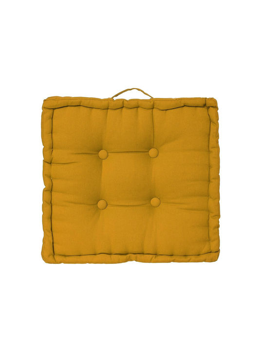 Atmosphera Μαξιλάρα Δαπέδου Matress από 100% Βαμβάκι Yellow 40x40εκ.