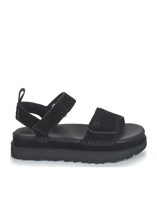 UGG Goldenstar Γυναικεία Σανδάλια Flatforms Μαύρα