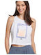 BodyTalk Women's Athletic Crop Top Sleeveless White