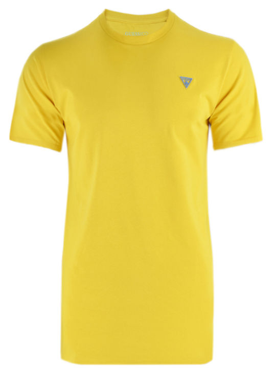 Guess Ανδρικό T-shirt Κίτρινο Μονόχρωμο