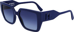 Karl Lagerfeld Sonnenbrillen Marineblau mit Kunststoff Gestell