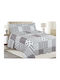 Linea Home ΣΕ172 Σετ Κουβερλί Υπέρδιπλο Microfiber Γκρι 220x240cm 3τμχ